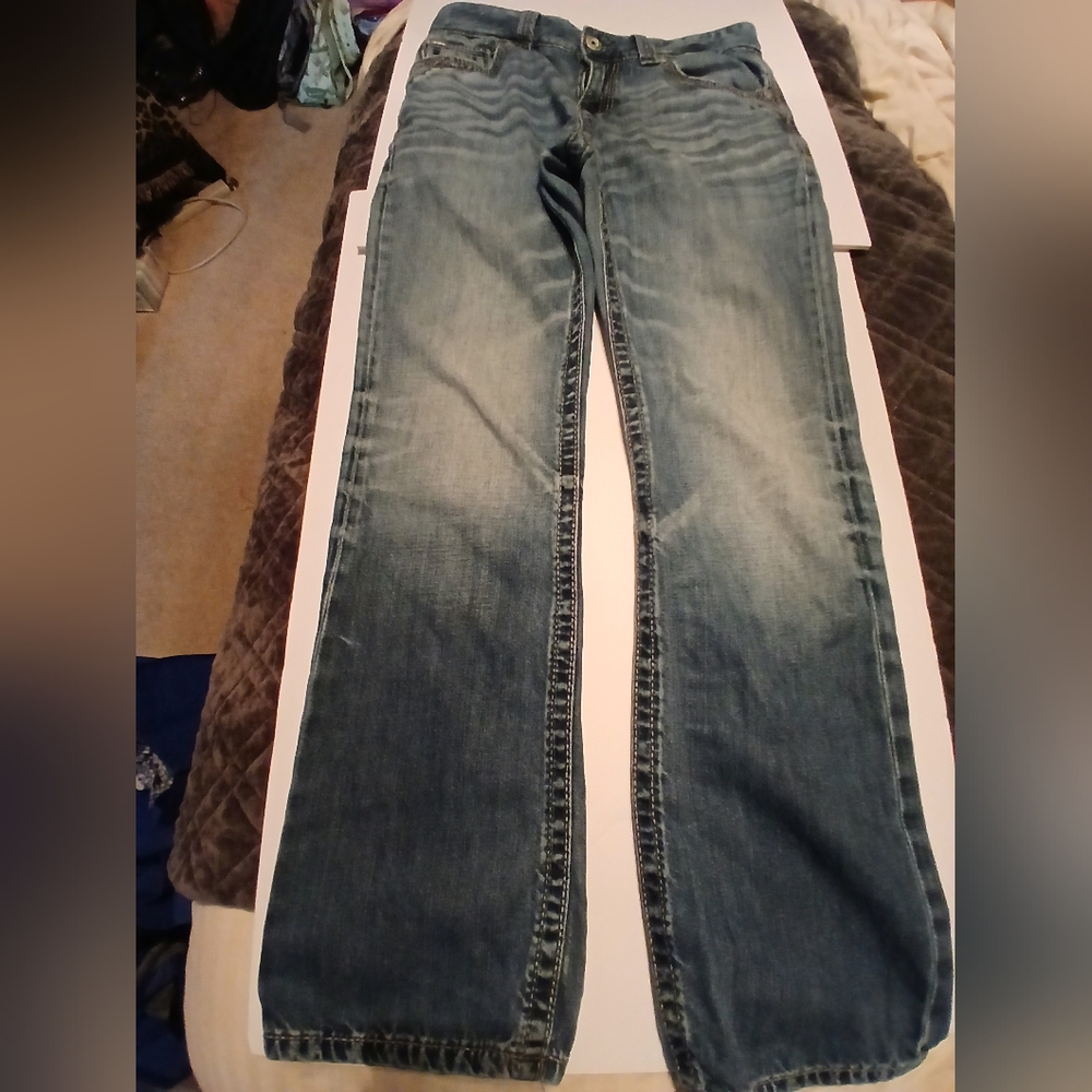 Black Buckle Distressed Denim Jeans